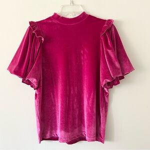 La Miel Velvet Puff Sleeve Top